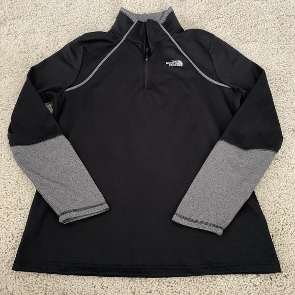 The North Face Tops - The North Face Pullover Womens XL Black Gray Canyonlands Sweater Fleece Lined